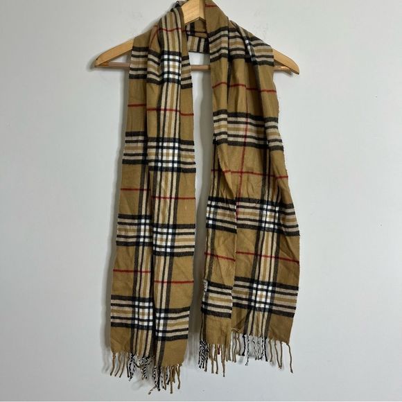 Nova Check Plaid Scarf Cashmere Feel Italy Design Fringed Scarf Wrap 13x70 - Picture 2 of 6